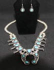 Sterling Silver And Turquoise Neckless Set