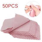 50 Pcs Silver Polishing Cleaning Cloths Jewelry Anti Tarnish Cleaner Care Tool