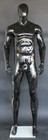 New  6 Ft 4 In Male Abstract Head Mannequin Athletic Body Glossy Black Sfm52e-hb