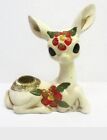 Vintage Lg Pair Kitsch Japan Flower Power White Fawn Deer Mcm Christmas Decor