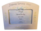 Jesus Loves Me Picture Frame 4x6 Photo Baby Nursery Decor Keepsake