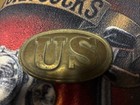 Vtg Us - Civil War Replica Patent Applied For Us Belt Buckle Collector History
