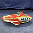 Vintage Rocket Racer Friction Metal Tin Toy Space