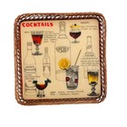 Vtg Cocktail Recipe Tray 11 5  X  11 5  Barware Mancave Mcm