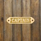 Nautical Brass Captain Sign Plaque Boat Wall Door Decor Ship Maritime Beach