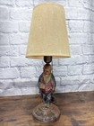 Antique Cast Iron Figural Gentleman Lamp Original Paint Patina Cigar Man Vintage