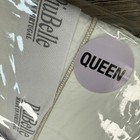 Piubelle Portugal Queen 4 Pc Sheet Set White With Tan Stitch 100 cotton New