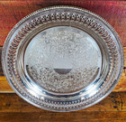 Barker Ellis Serving Tray 9 5   Vintage Mcm Made In England Ornate Scrollwork