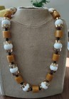 Art Deco Butterscotch Amber Bakelite Barrel Beaded Necklace 180g