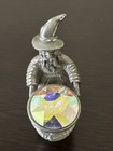 Spoontiques Pewter Wizard 1986 With Large Crystal Cauldron Mr923