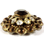 Vintage Faceted Brass And Paste Metal Button 1 1 4 