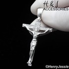 925 Sterling Silver Simple Plain Jesus Christ Cross Crucifix Charm Pendant sp423