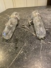 Great Pair Of Vintage Original Cut Glass Automobile Flower Vases