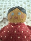 Vtg Handmade Primitive Wooden Peg Doll 3 5    Miniature Folk Art Painted Shoes
