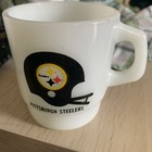 Vtg Anchor Hocking Fire King Pittsburgh Steelers Milk Glass Mug