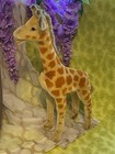Vtg German Steiff 1950s Mohair Giraffe 18    Ear Button  No Tags   Damaged Mouth
