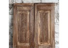 Vintage Carved Double Door Rustic Reclaimed Wood Sliding Door Pantry Doors 80x29