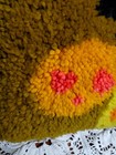True Vtg Latch Hook Mushroom Completed  Pillow Kit 1970s Boho Hippie 16 X 15 
