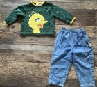 Vintage 90s Sesame Street 2t Big Bird Sweater   Cargo Jeans Outfit Euc