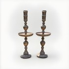 Vintage Brass Tall Large Solid Brass Candle Stick Decor Heavy Pair Of 2