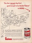 Gaines Dog Food 1955 Vintage Print Ad Butcher Shop Pack Meat Market No Dogs