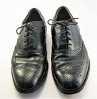 Vtg Sanitized Comfort Plus Mens Wingtip Shoes Size 9 5 D b Black Leather