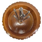 Wood Tree Log Bark Nut Cracker Bowl With Metal Nutcracker And 4 Picks Vtg Mcm