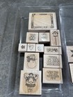 Stampin  Up  Mounted Rubber Wood Stamps Mixed Lot Christmas Floral Background