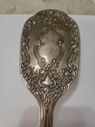Antique Victorian Ornate Silverplate Hairbrush Repouss   Vanity Brush Euc
