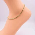 2 9mm Twisted Rope Chain Textured Anklet Real 10k Yellow Gold 10 