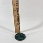 Antique Cast Iron Bill Spike Receipt Holder Green Ornate Base Metal Paper Spindl