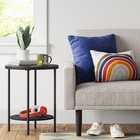 Wood And Metal Round End Table Black - Room Essentials