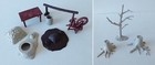 Vintage Marx Mpc Playset Toy Accessories Dead Tree Stumps Buildings Misc Lot
