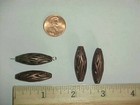 12 Vintage West German Antique Copper Acrylic Tribal 30x10mm  Oval Beads L891
