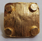 Vintage   Gold Tone Square Metal Buttons   Lot 6        X      Diameter
