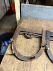 Antique Old Horseshoe U Shaped Cast Iron Barn Door Rollers Hangers Pair Set Usa
