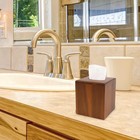 Acacia Wood Square Tissue Box Holder - Farmhouse Style  Brown