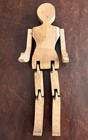 Vintage Folk Art Carved Wood Articulated Jointed Male Man Figure 10 x3 