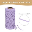 Macrame Cord 4mm X 109 Yard  Cotton Rope  for Plant Hangers -light Purple