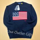 Polo Palph Lauren Polo Navy American Flag Cotton Sweater Men S  Nwt