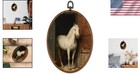 Charming Equestrian Wall Decor - Oval Rustic Horse Canvas For Elegant Spaces