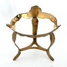 Vintage Solid Brass Planter Stand Base Candle Holder Vase Roses   Feathers 5   