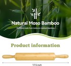 17 5 Inch Wooden Rolling Pin For Baking - Long Dough Roller Inch  Bamboo 
