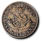 1857 Bank Of Upper Canada Half Penny Token