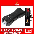 Police Stun Gun Burn Pepper Spray Combo Self Defense 618 Black