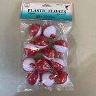 12 Fishing Bobbers 1 1 4 Inch 1 25  Round Floats Red White Snap On Bobber Float