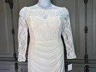 David s Bridal Ivory Lace Off-shoulder Long Sleeve Wedding Dress -size 10- New 