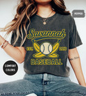 Retro Savannah Baseball T-shirt  Vintage Soft Tee  Unisex Comfort Colors Shirt