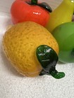 Vintage Murano Style Glass Fruit Grapes 2 Apples Pear Orange Lemon Set 6