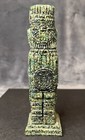 Vintage Aztec Toltec Warrior Malachite Stone Carving Statue  Atlantean Figure
